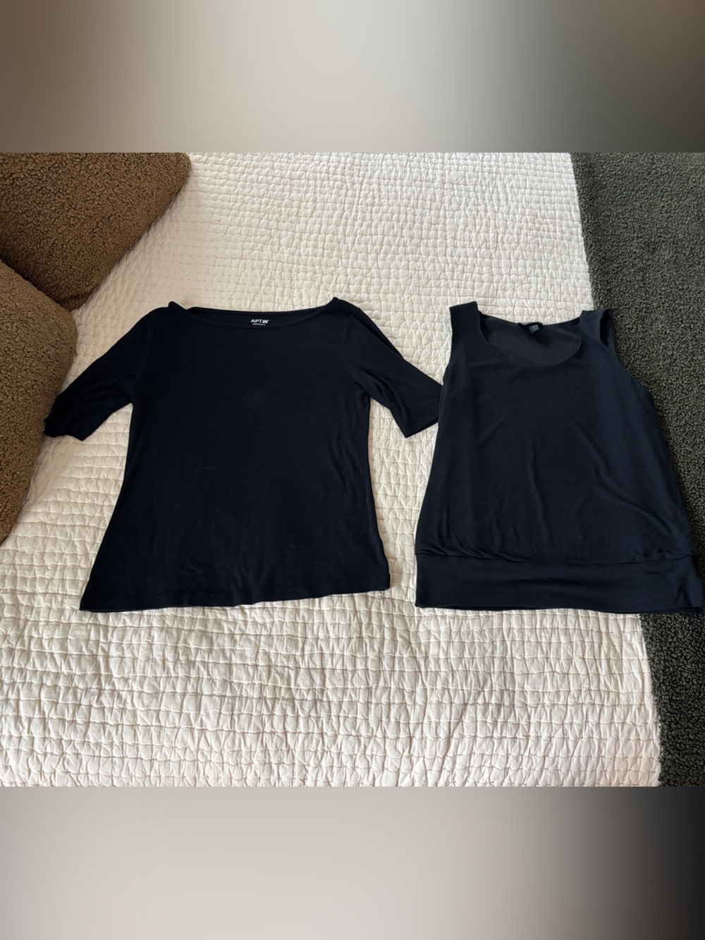 Black Women's AB Studio Tank and A.P.T. 9 Elbow Sleeve Top - Dress Casual